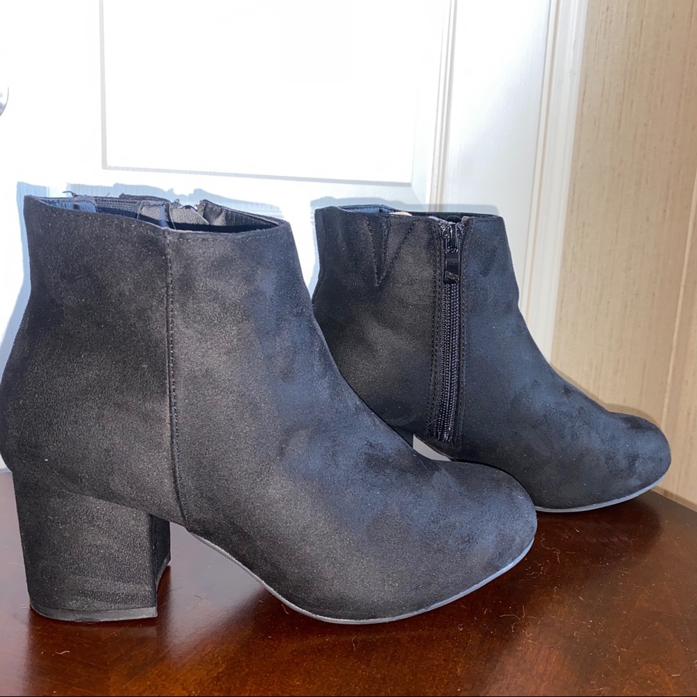 Torrid suede block heel booties